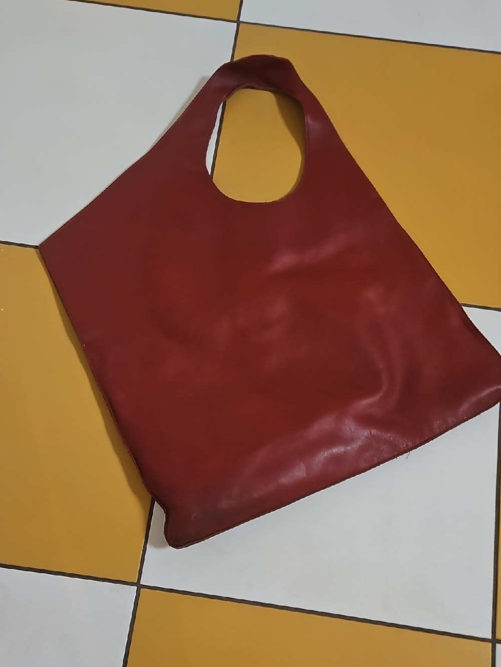 Large Red Leather Tote - Everyday Women's Carryall